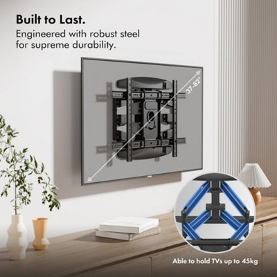 VonHaus Tilt & Swivel Wall Mount for 37-82" Screens, Full Movement Articulating TV Bracket, 45kg Capacity, Max VESA: 600x400mm