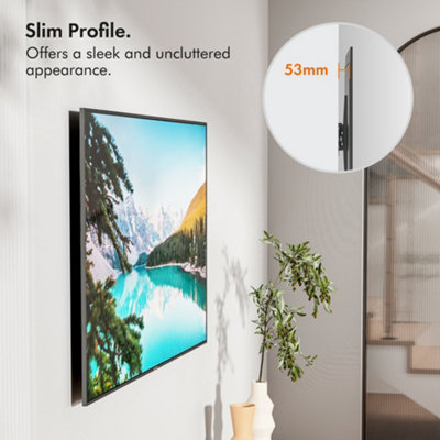 VonHaus Tilting TV Bracket - Tilt Wall Mount For 26 - 55 Inch TVs - TV Wall Bracket For VESA TV's Up To 45kg Weight - Ultra Slim