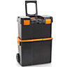 VonHaus Tool Box on Wheels with Stackable Boxes for Easy Organisation, Secure Rolling Tool Box with Lockable Cover, Removable Tray