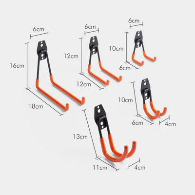 Homoyoyo U- Hooks Tool Wall Hooks for Hanging Pegboard Hooks for Walls No  Damage Hat Hooks Metal Storage Hooks Wall Organizers Shelf Bracket Garage  Bike Hanger Hooks for Ladder Heavy U-Hook 