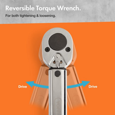 VonHaus Torque Wrench, 1/2 with 3/8 Reducer and Extension Bar, Ratchet Torque Wrench 1/2 for Car, Bike, 30 to 210Nm