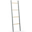 VonHaus Towel Ladder, Grey Blanket Ladder w/ Solid Rubberwood, Ladder Towel Rack for Bathroom Towels, Clothes, Blankets, Throws