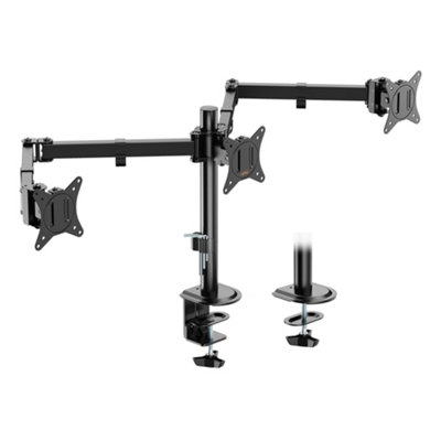 VonHaus Triple Monitor Mount for 17-27 Inch Screens - Triple Monitor Arm Stand - Ergonomic 90 Tilt, 360 Rotation & Swivel Arms