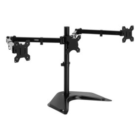 VonHaus Triple Monitor Stand for 17-27 Inch Screens - Three Arm Desk Mount Bracket - Ergonomic 90 Tilt, 360 Rotation & Swivel Arms