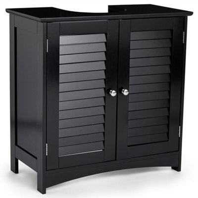 Black bathroom cabinets and store storage units