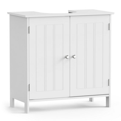VonHaus Under Sink Bathroom Cabinet, White Under Sink Storage for ...