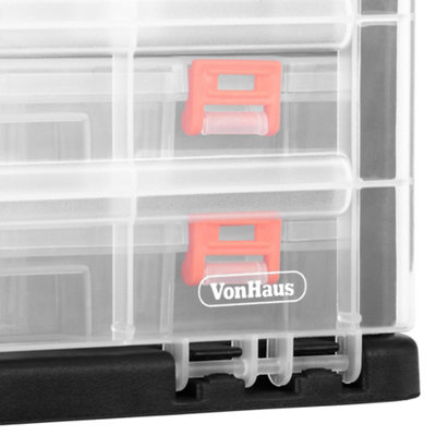 VonHaus Utility Tool Box Storage Organiser Case with 4 Drawers