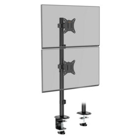 VonHaus Vertical Double Monitor Mount for 13-32 Inch Screens - Stacking Vertical Monitor Mount - Tilt, Swivel & Rotate Stand