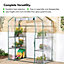 VonHaus Walk In Greenhouse, Compact Green House w/ 6 Shelves and Weatherproof PVC Plastic Cover, Plant House/Grow House for garden