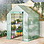 VonHaus Walk In Greenhouse w/ 8 Shelves & Weatherproof Plastic Cover, Plant House/Grow House, Roll Up Zip Door, No Tool Assembly