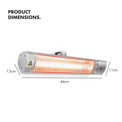 VonHaus Wall Mounted Heater 2KW, Halogen Electric Infrared Garden/Outdoor  Warmer w/ 2 Heat Modes, Fast Heat up, Waterproof | DIY at Bu0026Q