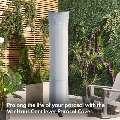 VonHaus Waterproof Cantilever Parasol Cover, Heavy Duty for Garden Cantilever Banana Umbrella