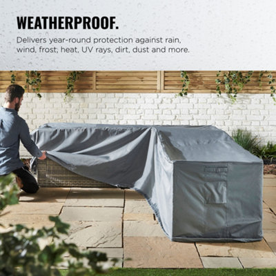 VonHaus Waterproof Garden L Shape Sofa Cover,  Large Premium Heavy Duty Cover for Outdoor Corner Sofas, Patio & Outdoor Furniture