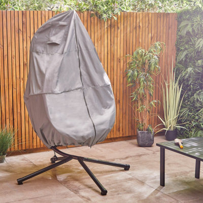 VonHaus Waterproof Grey Egg Chair Cover for Garden Seats, Heavy Duty & Anti-UV - 303 x 153/169cm