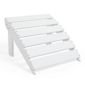 VonHaus White Adirondack Footstool, Garden Chair Footrest for Terrace, Patio & Camping, Lightweight, Portable Outdoor Seat Stool