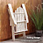 VonHaus White Folding Adirondack Chair, Outdoor Foldable Firepit Chair, Easy to Carry Slatted Sun Lounger Seat, Portable & Compact