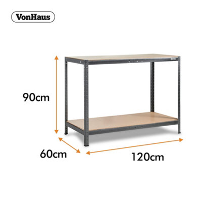 Workbench garage shop work table wood shelves heavy duty storage shelves outlet