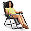 VonHaus Zero Gravity Chair, Textoline Folding Sun Lounger, Heavy Duty Foldable Sunlounger w/ Headrest & Powder Coated Steel Frame