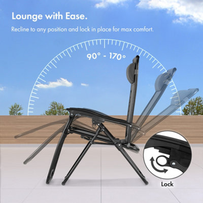 Vonhaus set of 2 premium heavy duty textoline zero gravity chair hotsell