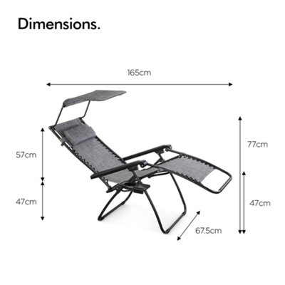 Vonhaus zero gravity discount chair with canopy