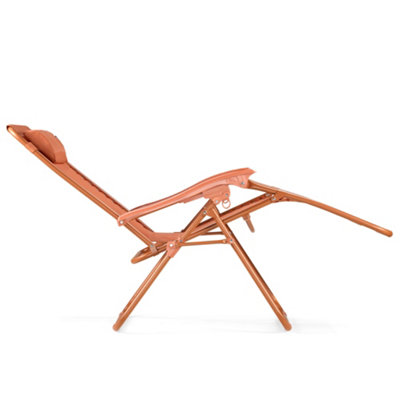 VonHaus Zero Gravity Chairs Set of 2, Orange Reclining Sun