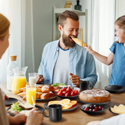 Matte black dinnerware outlet sets