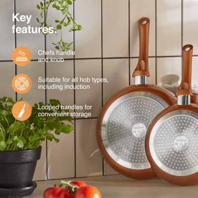 Pot and on sale pan set copper