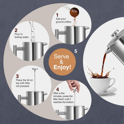 Stainless steel insulated french press cheap