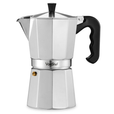 VonShef 9 Cup/450ml Italian Espresso Coffee Maker Moka Stove Top Macchinetta Includes a Replacement Gasket and Filter