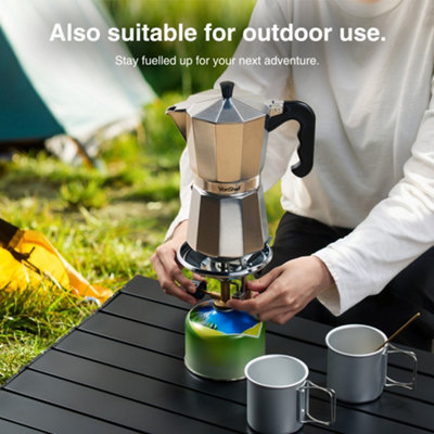 VonShef 9 Cup 450ml Italian Espresso Coffee Maker Moka Stove Top Macchinetta Includes a Replacement Gasket