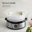 VonShef 9L Food Steamer 3 Tier, Vegetable Steamer w/ Timer & Rice Bowl for Cooking Veg, Meat, Fish, Rice, Boil Dry Protection 800w