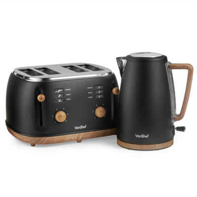 Black kettle and toaster set sale