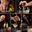 VonShef Cocktail Shaker Set Brushed Graphite, 550ml Boston Shaker 6pc Home Bar Set with Strainer, Muddler, Jigger & Gift Box