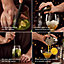 VonShef Cocktail Shaker Set Brushed Graphite - 550ml Manhattan Shaker 5pc Home Bar Set with Strainer, Muddler, Jigger & Gift Box