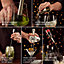 VonShef Cocktail Shaker Set Brushed Stainless Steel, 550ml Parisian Shaker 6pc Bartender Set, Strainer, Muddler, Jigger & Gift Box