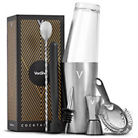 VonShef Cocktail Shaker Set Silver, 550ml Boston Shaker, 6pc Bartender Kit for Home Bar - Strainer, Muddler, Jigger & Gift Box