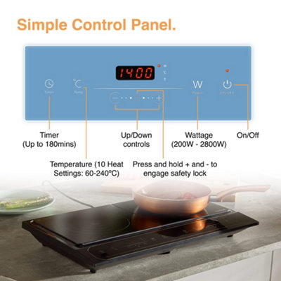 VonShef Double Induction Hob, 2800W Portable Dual, Twin Plate Electric Table Top with LED Display