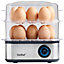 VonShef Egg Boiler and Poacher, Electric Egg Cooker & Omelette Maker 3 in 1 for 16 Boiled Eggs, 500W, Auto Shut Off, Transparent