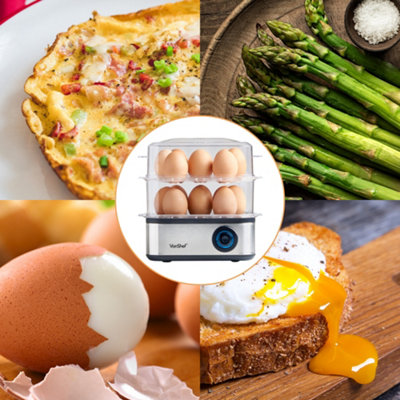 VonShef Egg Boiler and Poacher Electric Egg Cooker Omelette Maker 3 in 1 for 16