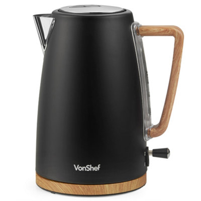 VonShef Electric Kettle Rapid Boil, Black Nordic Design, Boil