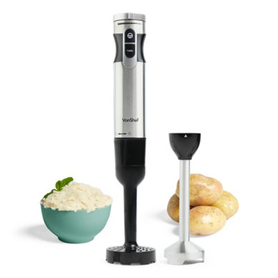 VonShef Electric Potato Masher & Hand Blender 2 in 1 Ideal for Blending, Mashing & Pureeing Potatoes, Baby Food & Soup