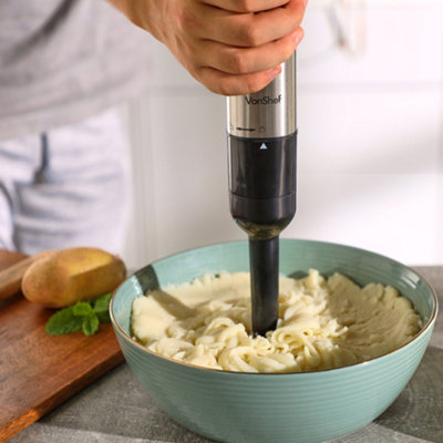 VonShef Electric Potato Masher Hand Blender 2 in 1 Ideal for Blending Mashing Pureeing