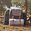 VonShef Grey Picnic Backpack with Blanket, 4 Person Picnic Rucksack, Waterproof Picnic Bag & Picnic Rug w/ Cooling Compartment