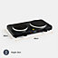 VonShef Hot Plate Double, Portable Electric Hob with Dual Temperature Controls, 2500W, 2 Ring Table Top Stove for Cooking, Black