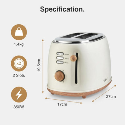 VonShef Kettle Toaster Set, Scandi Rapid Boil Kettle 3000W