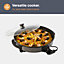 VonShef Large Multi Cooker 6L 42cm with Lid & Adjustable Temperature Control Non Stick Aluminium with Cool Touch Handles