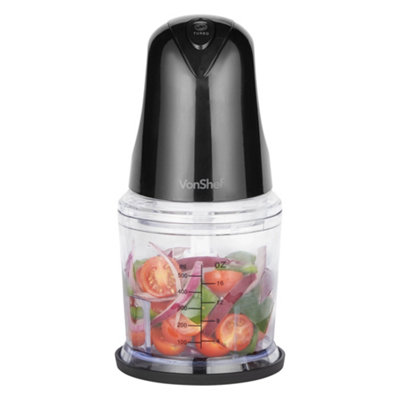 VonShef Mini Chopper 500ml Electric Food Chopper Black Small Food Processor 2 Speeds, Plastic