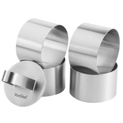 VonShef Professional Cooking Rings, Dessert/Food Presentation Rings, 6 ...