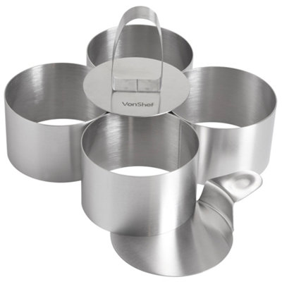 VonShef Professional Cooking Rings, Dessert/Food Presentation Rings, 6 ...