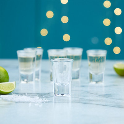 VonShef Shot Glasses Set of 6, Quality 25ml Heavy Base Tequila Glasses Vodka Shot Cups Made of Clear Glass